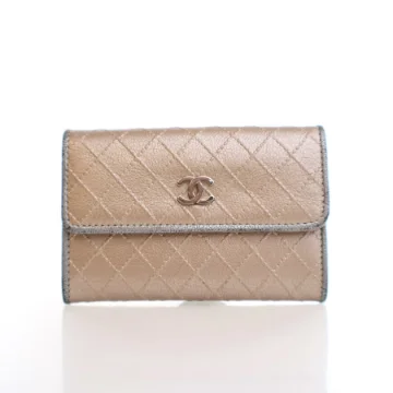 Chanel Metallic Calfskin Diamond Stitched Card Holder