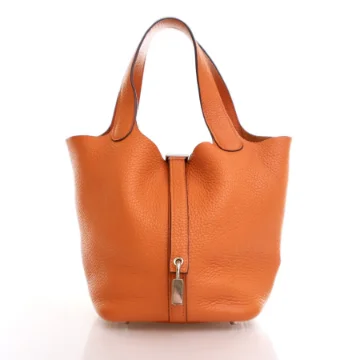 Hermes Orange H Clemence Picotin 18