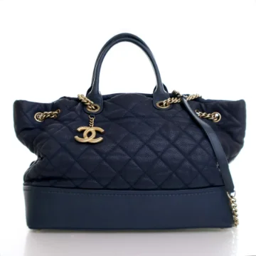 Chanel Blue Caviar Globe Trotter Shopping Tote