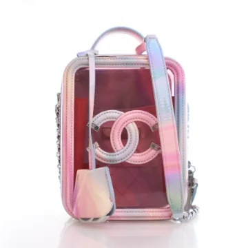 Chanel Pink PVC Vertical Vanity Case