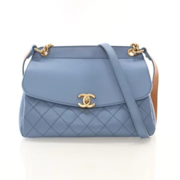 Chanel Medium Blue Calfskin Curve Flap Bag