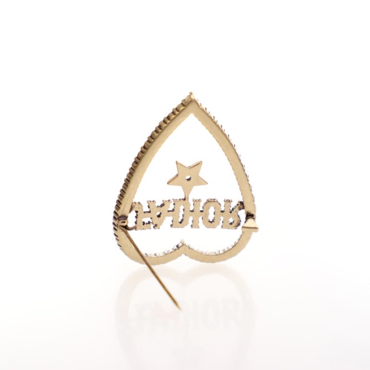 Dior Crystal J'adior Heart Brooch - Luxe Du Jour