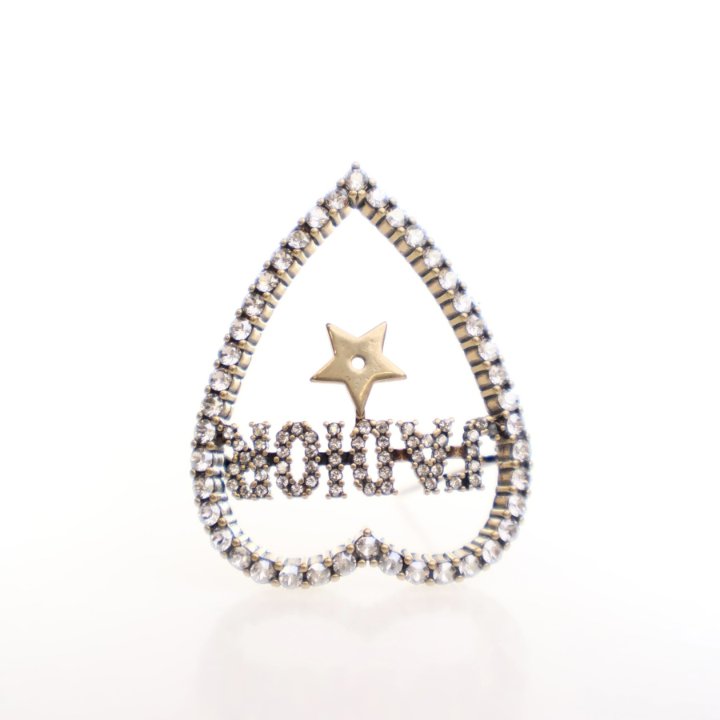 Dior Crystal J'adior Heart Brooch - Luxe Du Jour