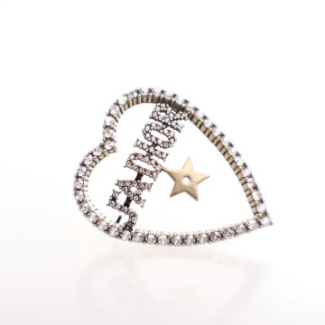 Dior Crystal J'adior Heart Brooch - Luxe Du Jour