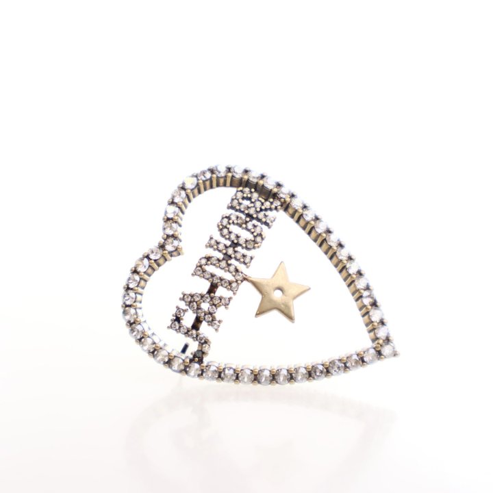 Dior Crystal J'adior Heart Brooch - Luxe Du Jour