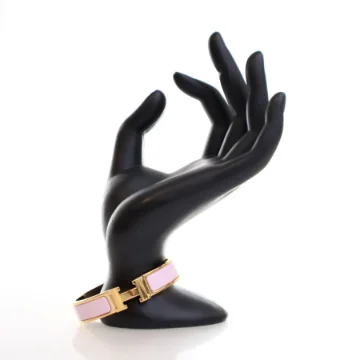 Hermes Rose Candeur Clic H Bracelet