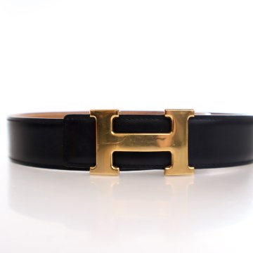 Hermes Vintage Noir Swift Constance Reversible H Belt Sz 65  display picture 1