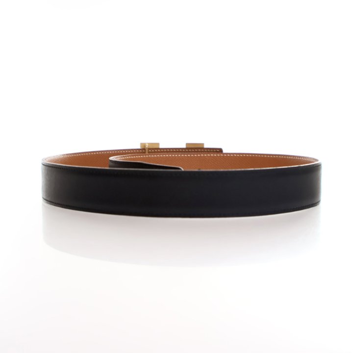 Hermes Vintage Black Swift Constance Reversible H Belt Sz 72  display picture 2
