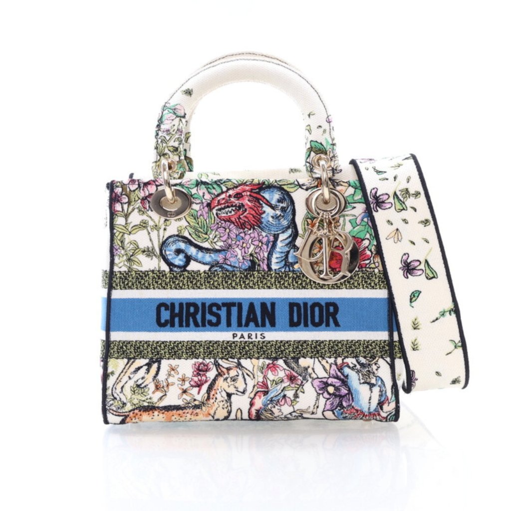 Dior Medium Embroidered Canvas Lady D-Lite Bag - Luxe Du Jour