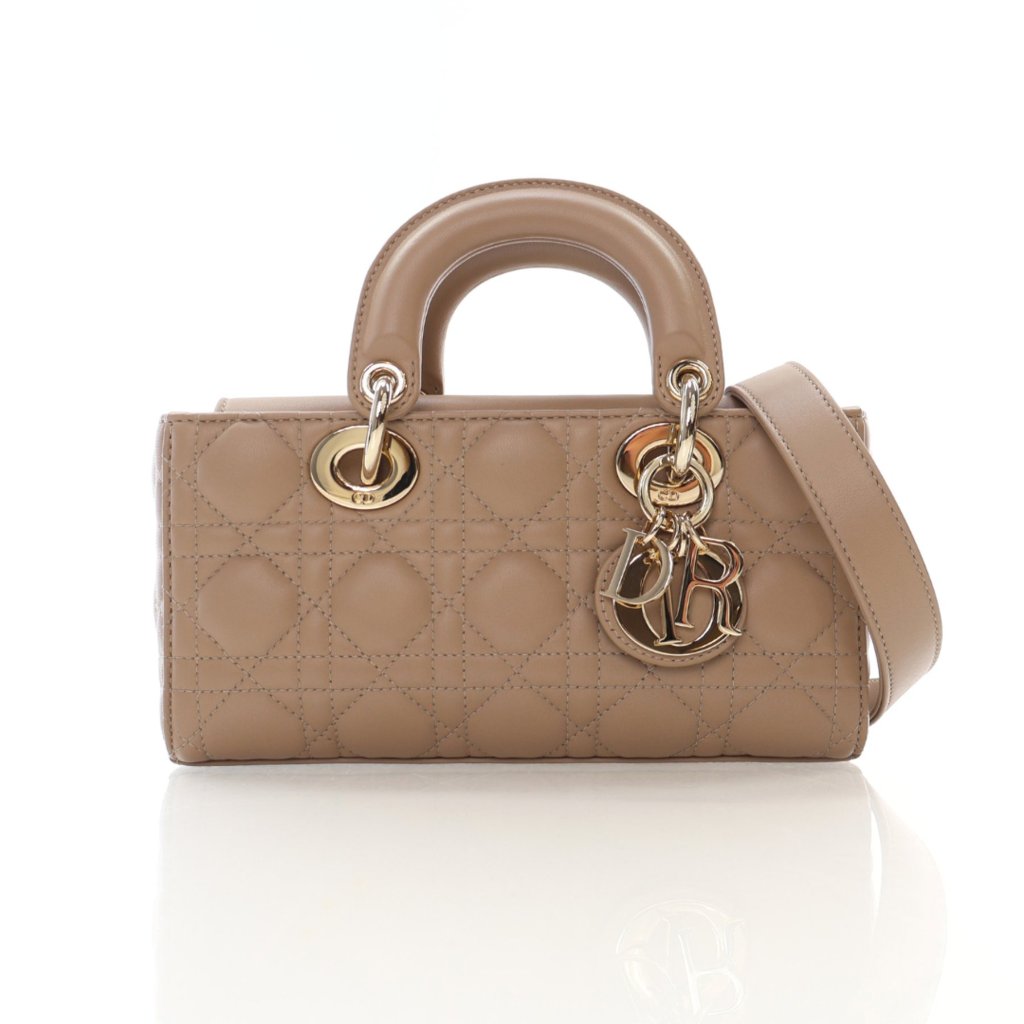 Dior★Dioramour Lady D-Joy スモールバッグ ★税・送料込 Dioramour Lady D-Joy Micro Bag Latte Cannage Lambskin with