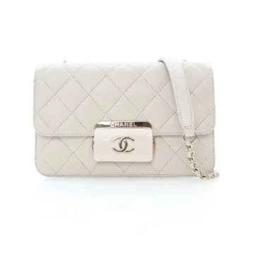 Chanel Small White Sheepskin Beauty Lock Flap Bag