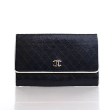 Chanel Vintage Blue Calfskin Flap Wallet