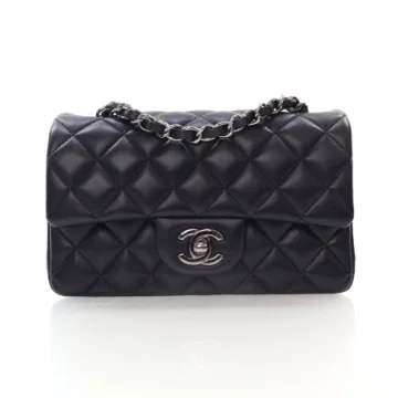 Chanel Mini Dark Navy Lambskin Rectangular Flap Bag