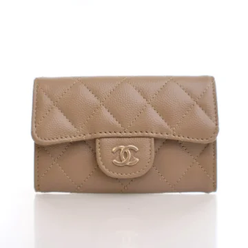 Chanel Brown Caviar Classic Flap Card Holder