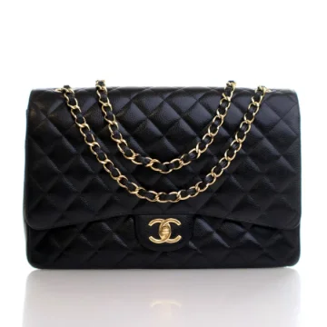 Chanel Maxi Black Caviar Classic Double Flap Bag
