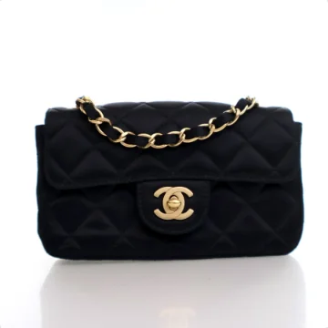 Chanel Mini Black Satin Single Flap Bag