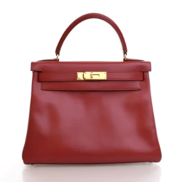 Hermes Vintage Rouge Vif Box Calf Kelly 28