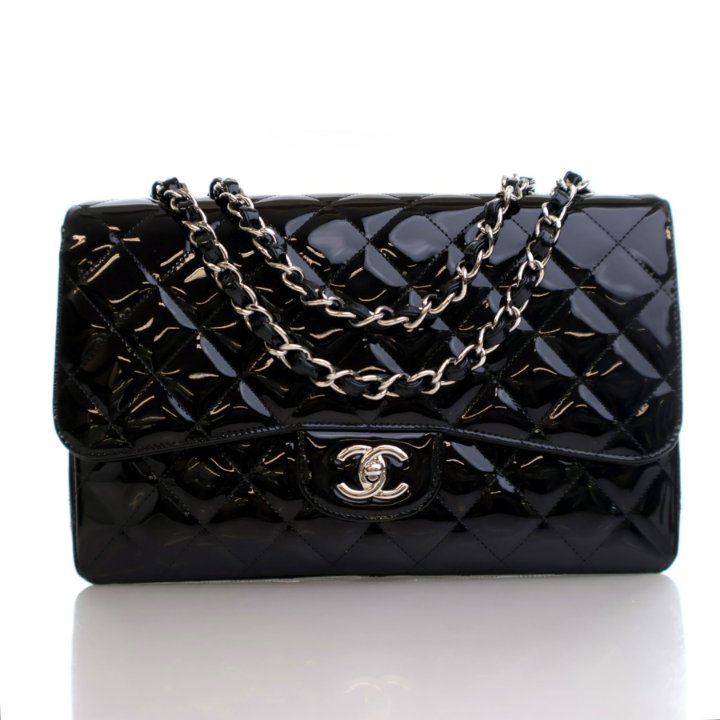 ●ONE BRILLIANT● DonaldOB475Black Donald-OB475-Black Chanel Jumbo Black Patent Classic Single Flap Bag - Luxe Du Jour