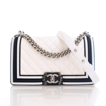 Chanel Medium White Calfskin Boy Bag