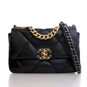 Chanel Medium Black Goatskin 19 Flap Bag