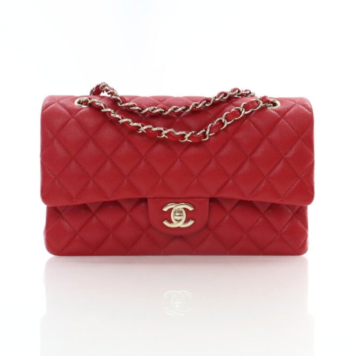 Chanel Red Caviar Classic Double Flap Bag - Luxe Bag Rental
