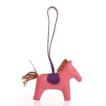 Hermes Rose Azalee Milo Lambskin Rodeo Charm MM