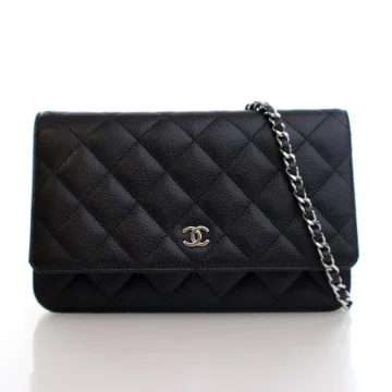 Chanel Black Caviar Classic Wallet On Chain (WOC)