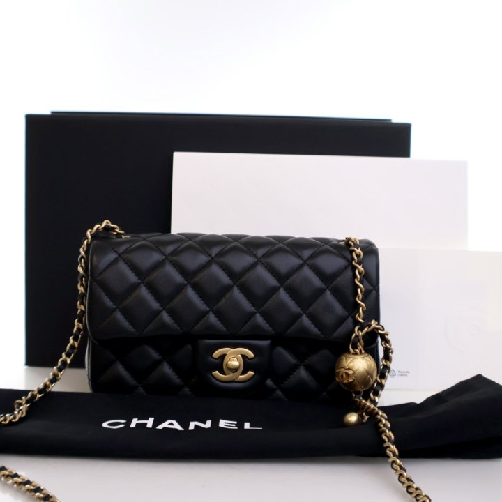 Chanel Mini Black Lambskin Rectangular Pearl Crush Flap Bag - Luxe