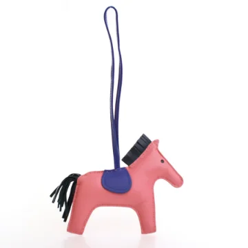 Hermes Rose Azalee Milo Lambskin Rodeo Charm MM