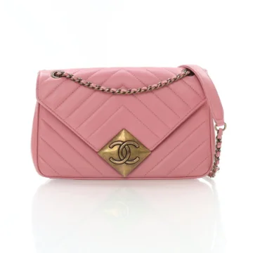 Chanel Pink Lambskin Pyramid CC Shoulder Bag