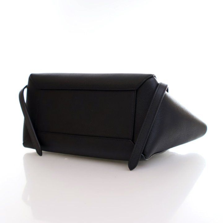 Micro　CELINE Celine Micro Luggage Handbag with Smooth Gray Calfskin