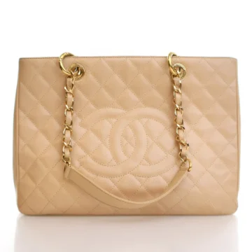 Chanel Beige Caviar Grand Shopping Tote