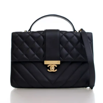 Chanel Black Calfskin In The City Flap Bag