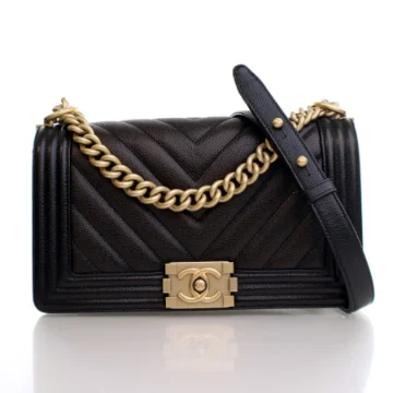 Chanel Medium Black Caviar Boy Bag