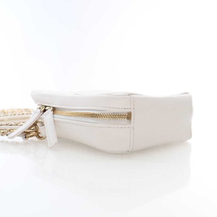 Chanel White Calfskin Top Handle Camera Case - Luxe Du Jour