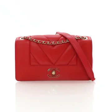 Chanel Small Red Sheepskin Vintage Mademoiselle Flap Bag