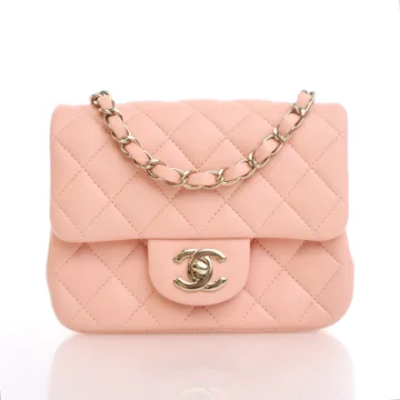 Chanel Mini Pink Lambskin Square Classic Flap Bag