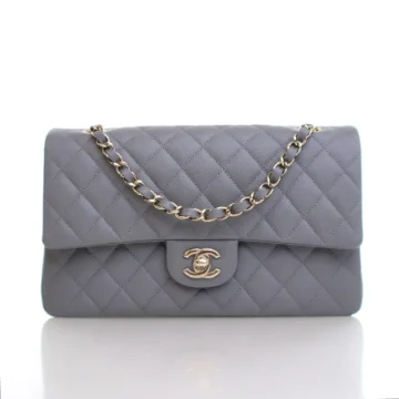 Chanel Medium Grey Caviar Classic Double Flap Bag