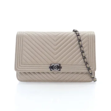 Chanel Beige Lambskin Wallet On Chain (WOC)