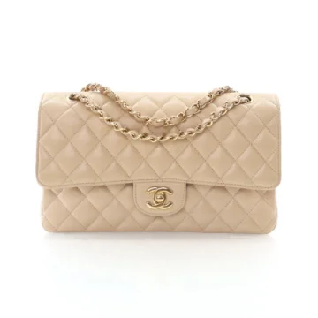 Chanel Medium Beige Caviar Classic Double Flap Bag