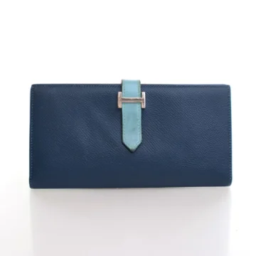Hermes Blue Colvert Epsom Bearn Wallet