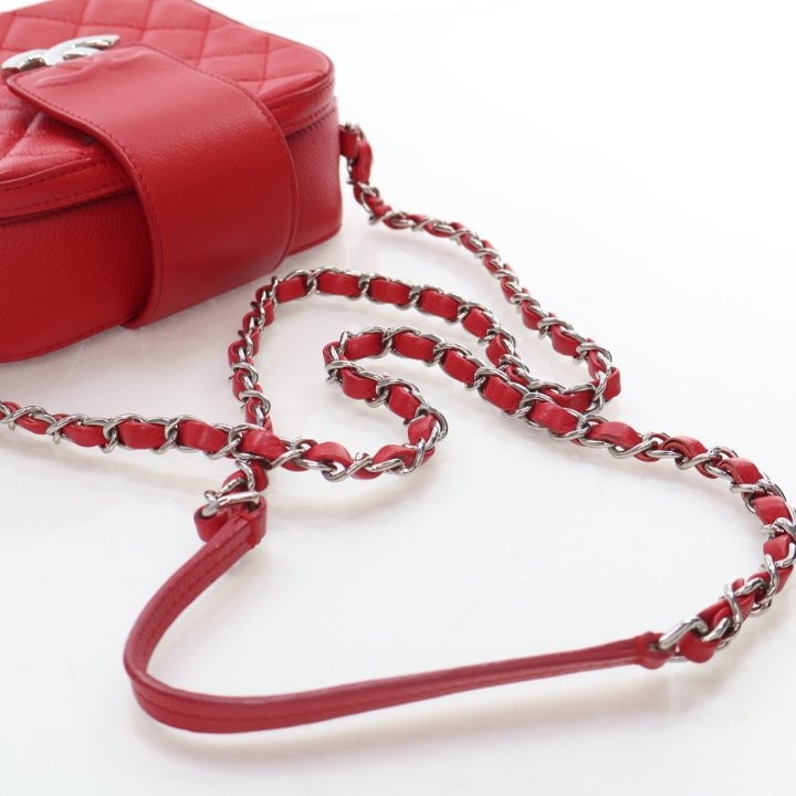Chanel Mini Red Caviar Box Camera Flap Bag - Luxe Du Jour