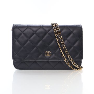【新作・特別な日常】【CHANEL】Classic Wallet On Chain Classic wallet on chain - Grained shiny calfskin & gold-tone