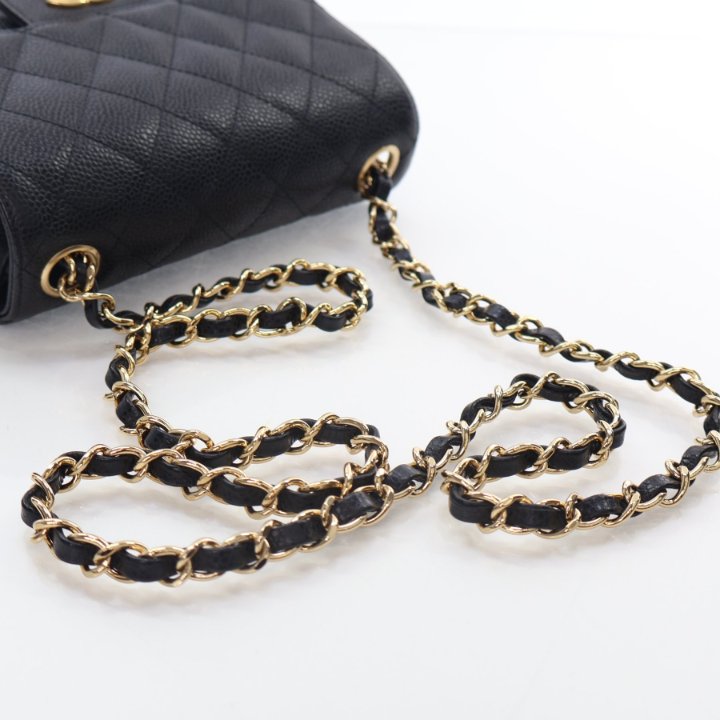Chanel Black Caviar Mini Square Flap Luxe Du Jour