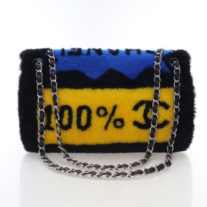 CHANEL 「らむぶた」 CHANEL Lamb Skin Black Double Flap 25 Medium Chain Shoulder Bag