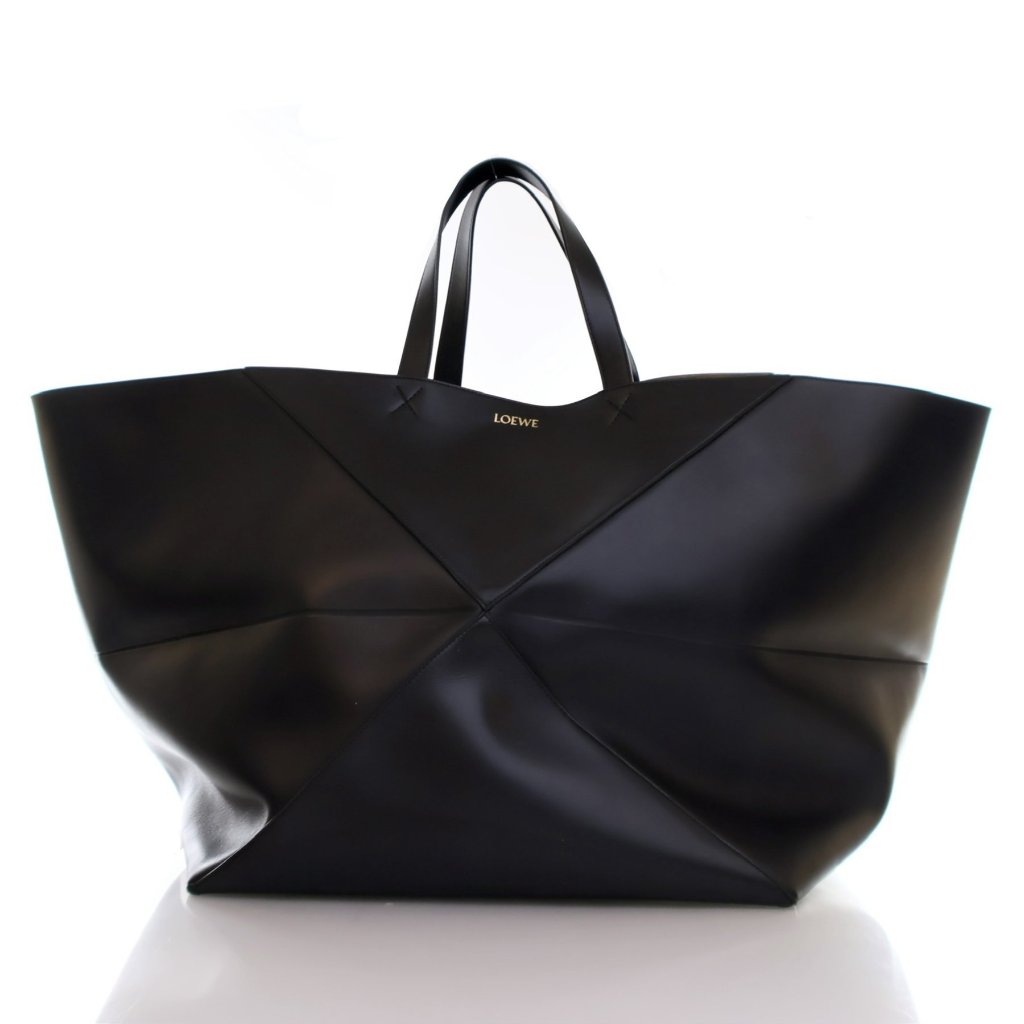 LOEWE（ロエベ）ラナウール地ノースリーブ/M/ブラック Loewe XXL Calfskin Puzzle Fold Tote - Luxe Du Jour