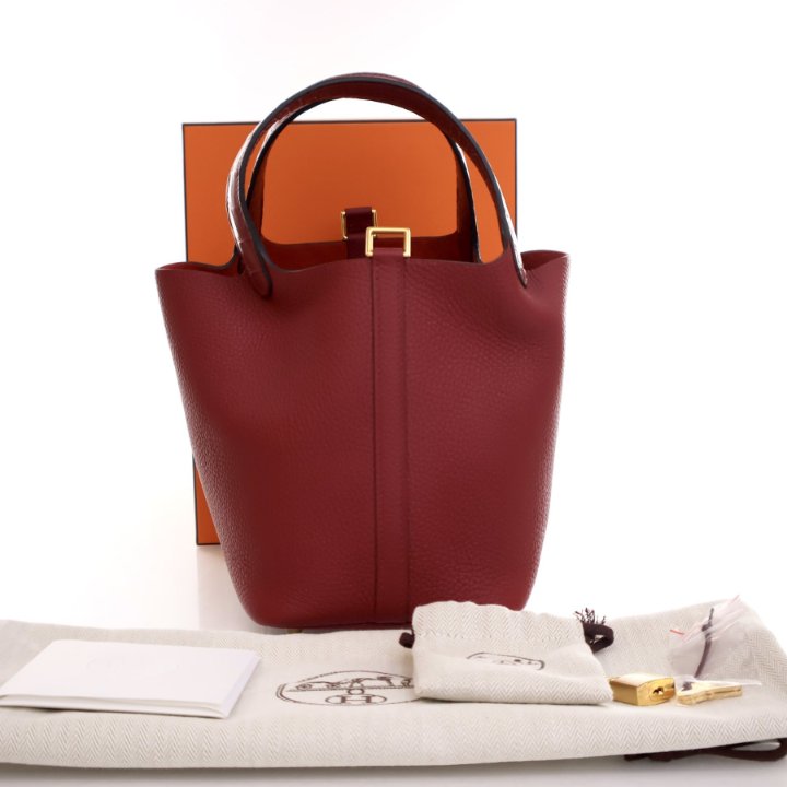 Hermes Rouge Grenat Clemence Picotin Touch 18 - Luxe Du Jour