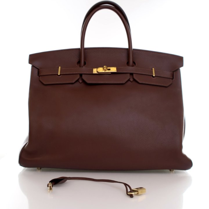 Hermes Vintage Marron Fonce Clemence Birkin 40