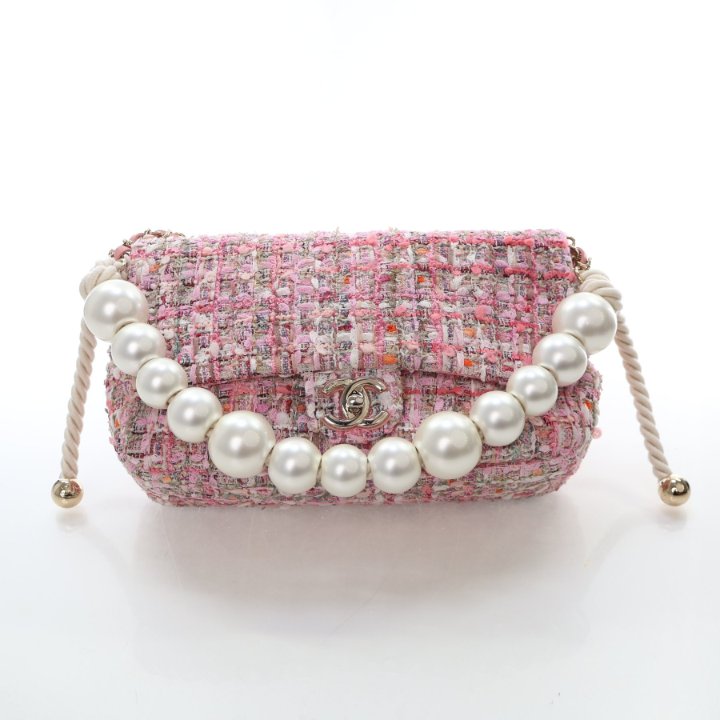 Chanel Medium Tweed Pearl Handle Flap - Luxe Du Jour