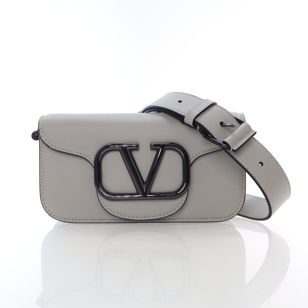 Valentino Small Loco Grey Crossbody Bag - Luxe Du Jour